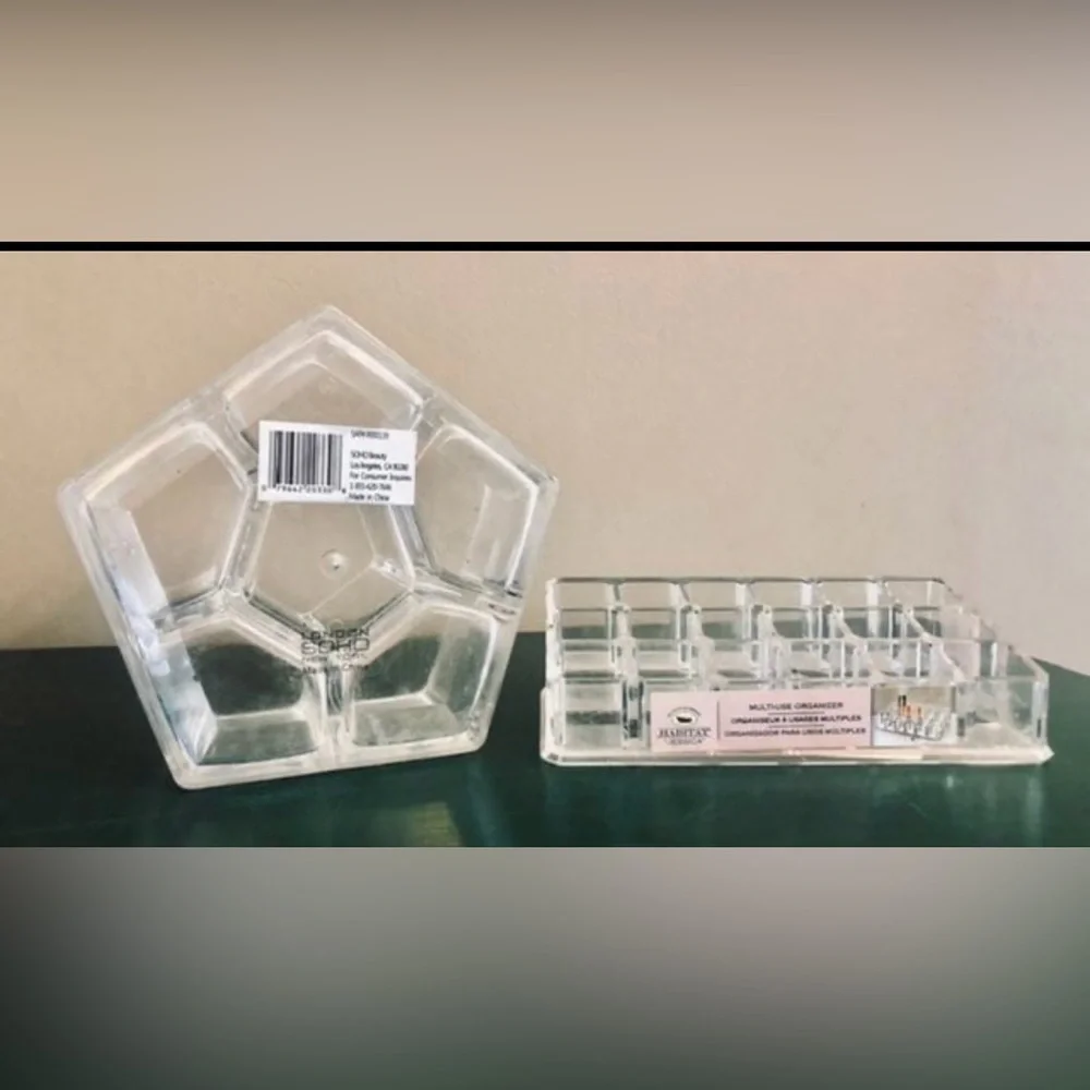 (2) Acrylic MakeUp Storage Organizers